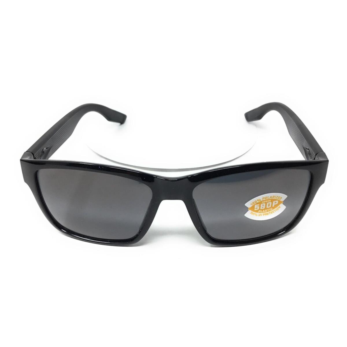 Costa Del Mar Paunch Men`s Gray Gradient Polarized Sunglasses 6S9049 904908 57 - Frame: Black, Lens: Gray