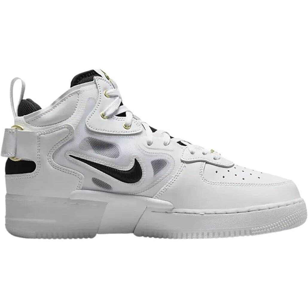 Nike Mens Air Force 1 Mid React Shoes White/black-yellow Ochre - White