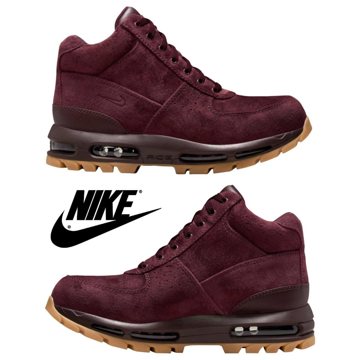 Nike Air Max Goadome Men`s Boots Winter Hiking Trail Waterproof Athletic Shoes - Brown, Manufacturer: Maroon/Brown