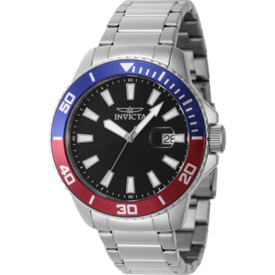 Invicta Pro Diver Quartz Black Dial Pepsi Bezel Men`s Watch 46065