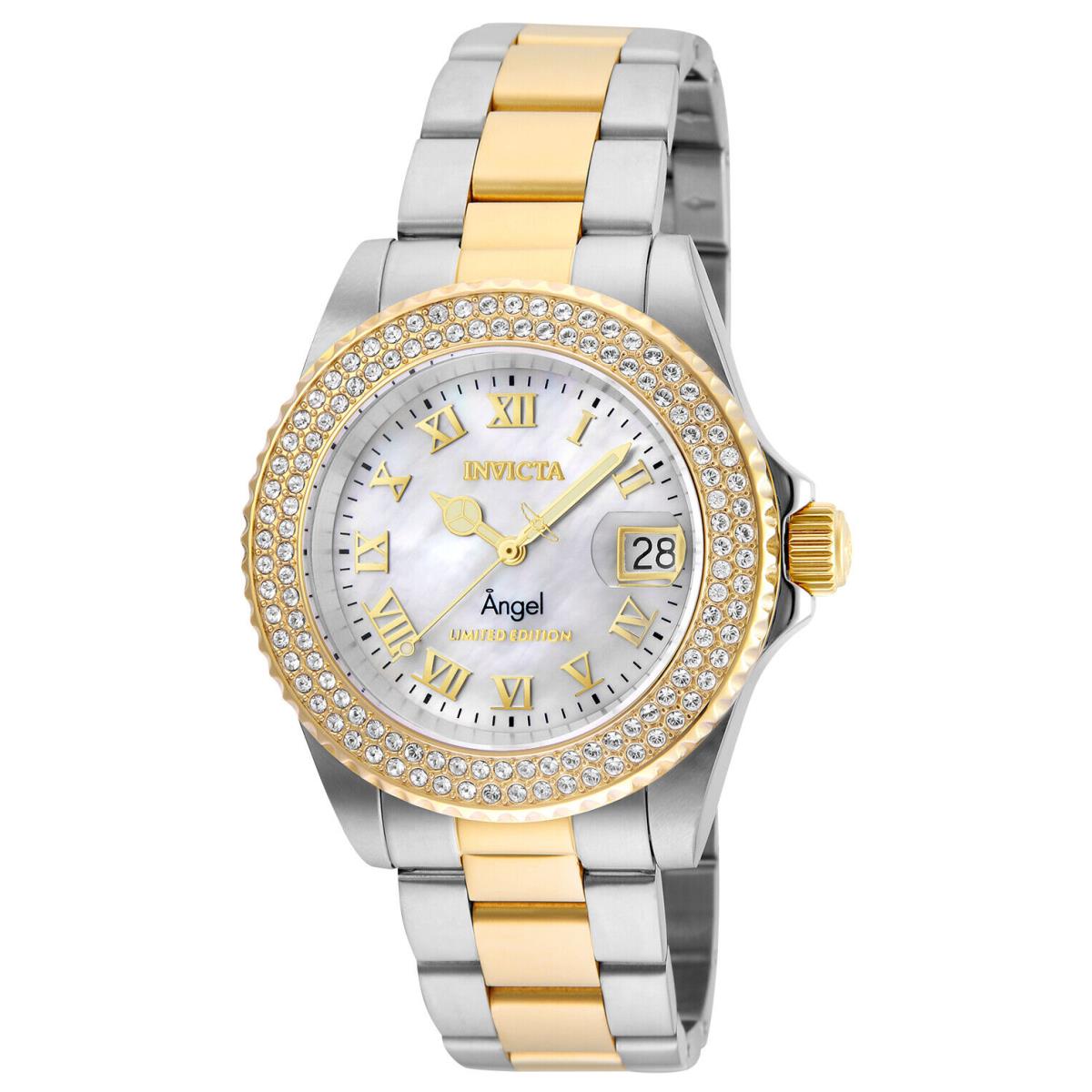 Invicta 24616 Women`s Mop Dial Two Tone Steel Crystal Dive Watch