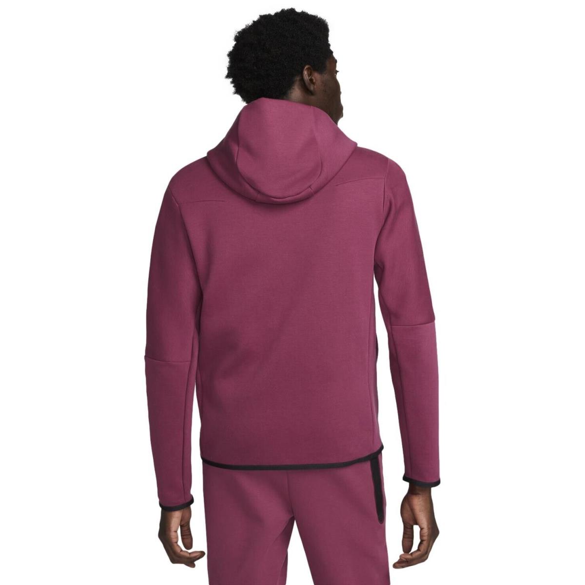 Size LG - Nike Men`s Sportswear Tech Fleece Hoodie Rosewood/black CU4489-653