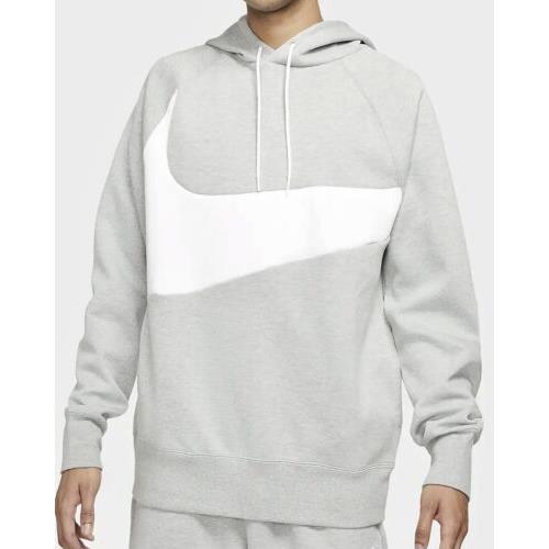 Nike Swoosh Tech Fleece Pullover Hoodie DD8222-063 Grey/white Men`s 2XL Xxl