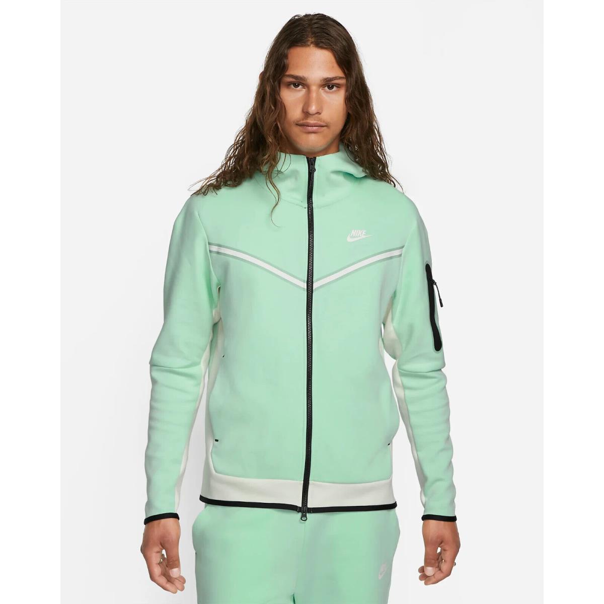 Nike Sportswear Tech Fleece Men`s Hooded Jacket Mint Foam Size 2XL CU4489-379