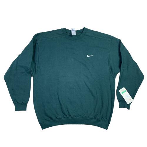 Vintage Nike Sweatshirt Mens XL Green Crewneck White Tag Embroidered Swoosh 90s