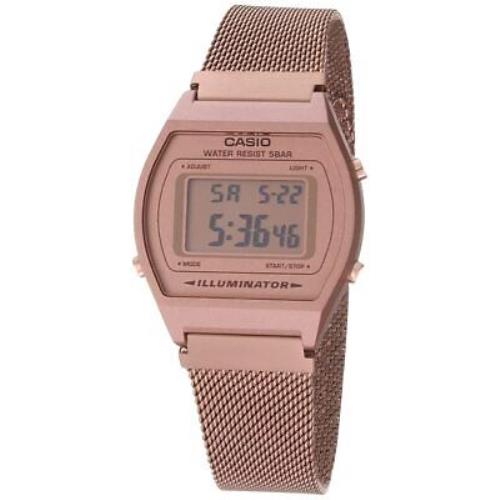 Casio B640WMR-5AV Men`s Vintage Rose Gold Tone Stainless Steel Mesh Band