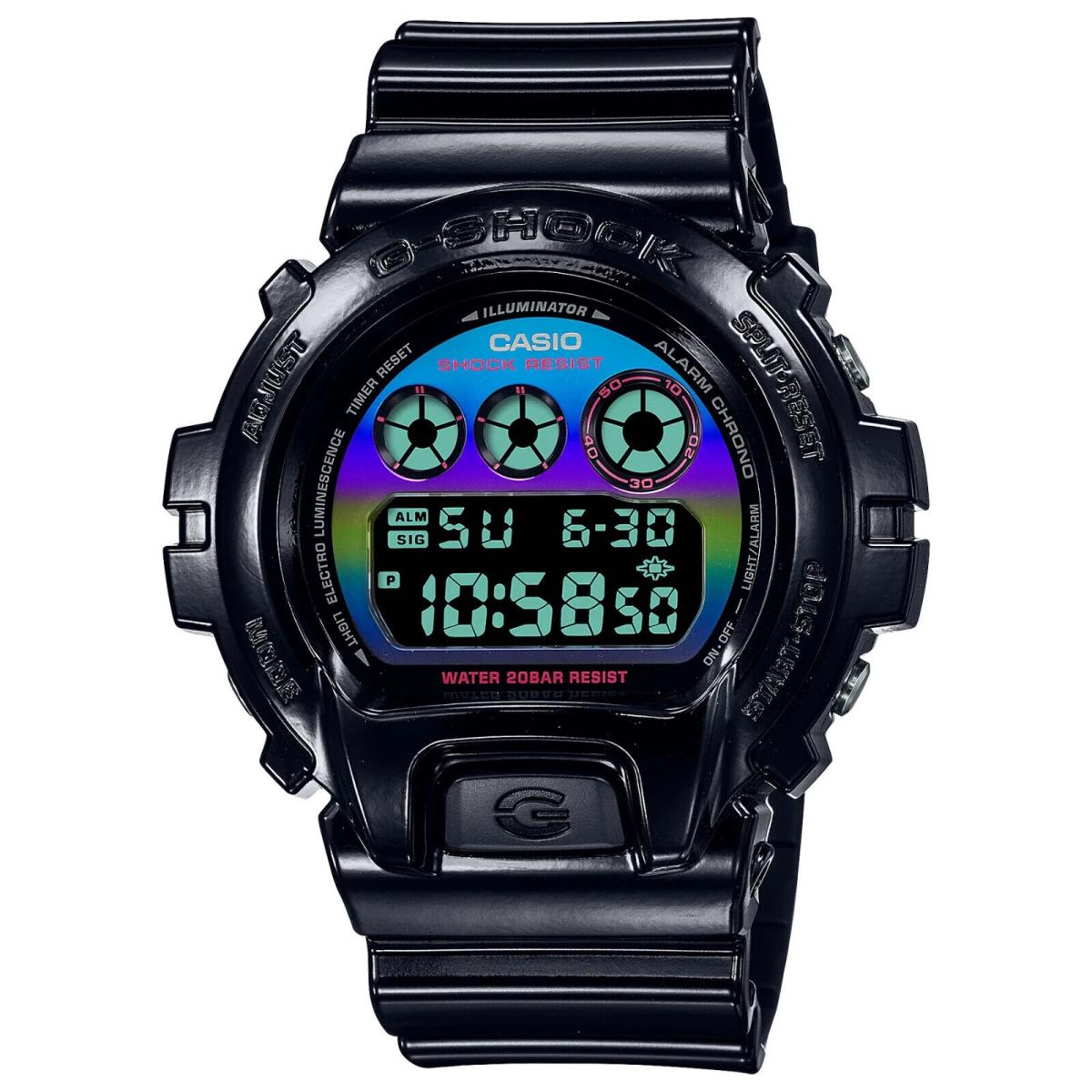 Casio G-shock Digital Black Shiny Resin Watch DW-6900RGB-1 / DW6900RGB-1