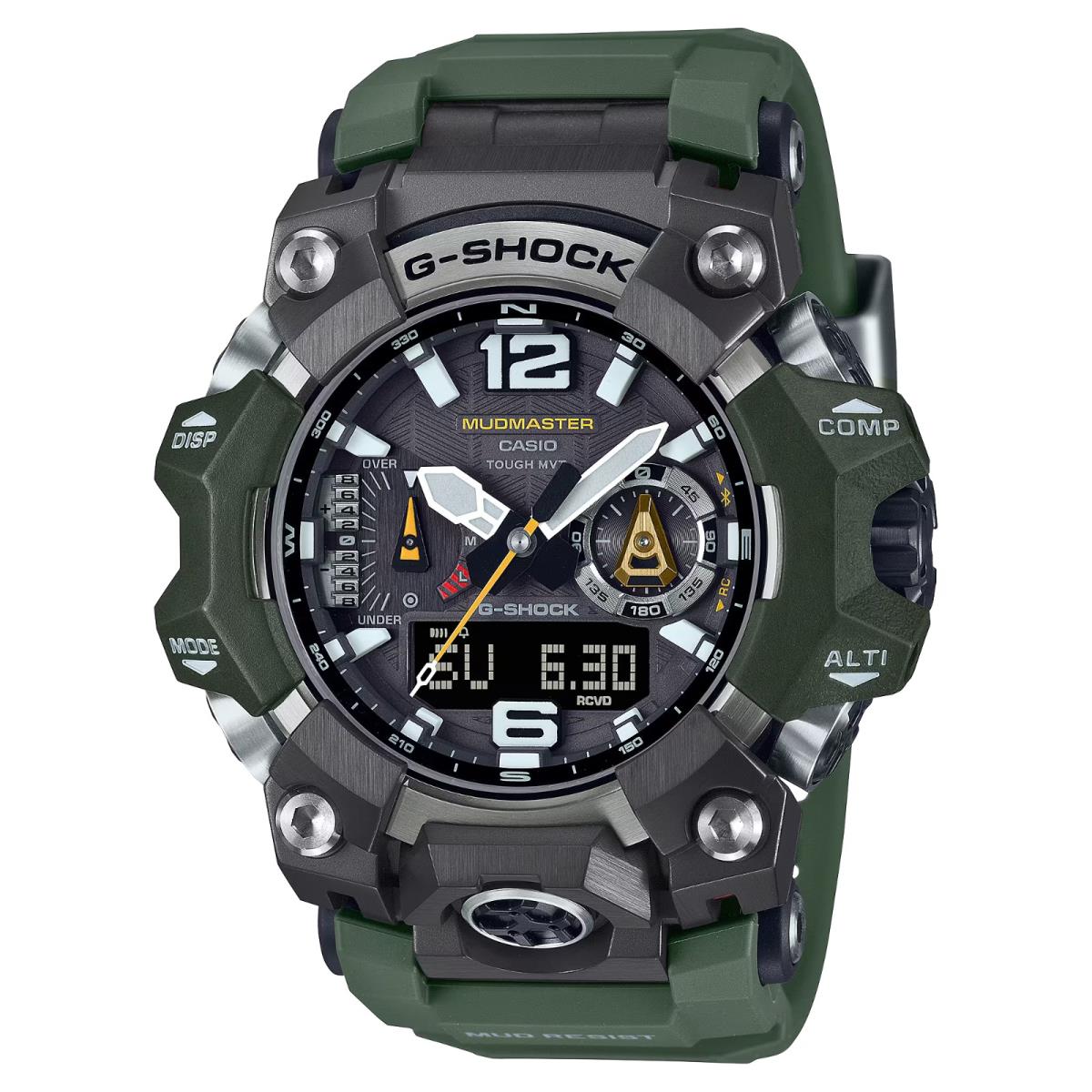 Casio G-shock Master of G Mudmaster Connected Solar Watch GWGB1000-3A - Dial: Black, Band: Green, Bezel: Black, Green