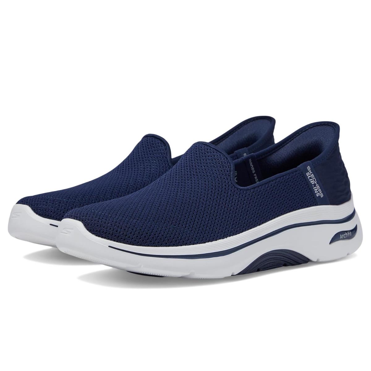 Woman`s Skechers Performance Go Walk Arch Fit 2.0 Delara Hands Free Slip-ins Navy/White