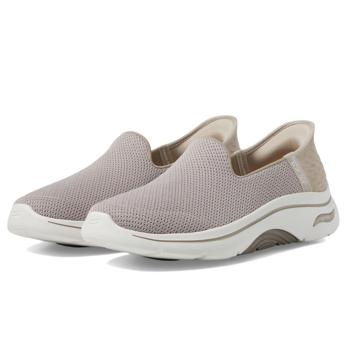 Woman`s Skechers Performance Go Walk Arch Fit 2.0 Delara Hands Free Slip-ins Taupe