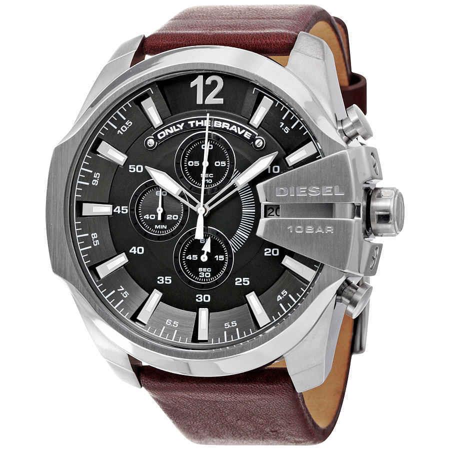 Diesel Mega Chief Chronograph Grey Dial Men`s Watch DZ4290