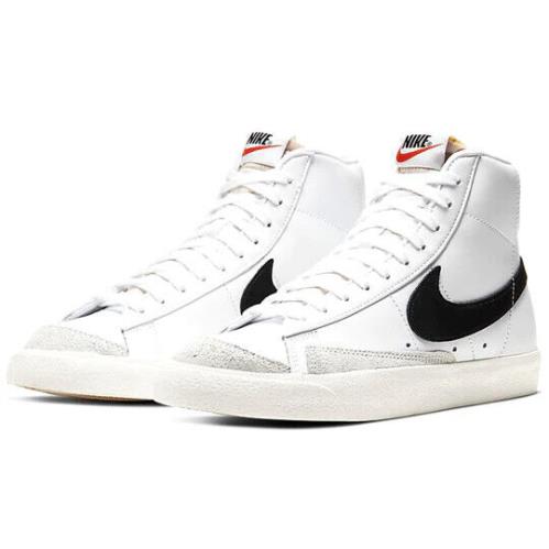 Nike Blazer Mid `77 CZ1055-100 Women`s White/black Leather Sneakers Shoes CLK391