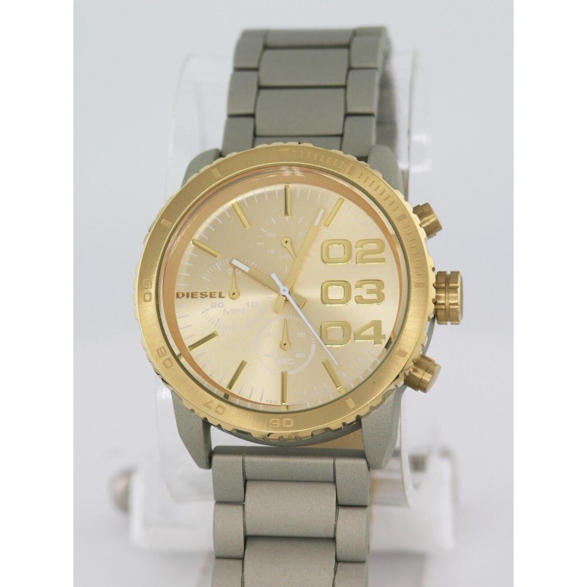 Diesel DZ5303 Gold Tone Dial Womens Chronograph Titanium Steel Watch 42MM