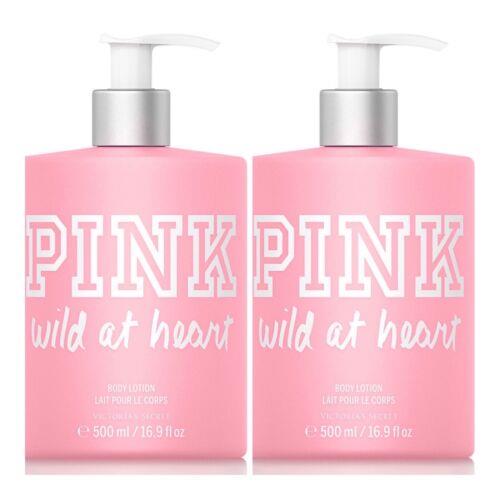 Victoria`s Secret Pink Wild At Heart Body Lotion 16.9 Fl.oz. Lot of 2