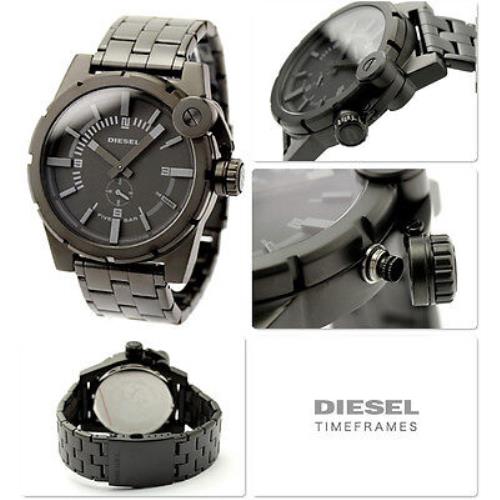 Diesel Gunmetal Black Tone Stainless Steel Pvd Bracelet Large Watch DZ4235