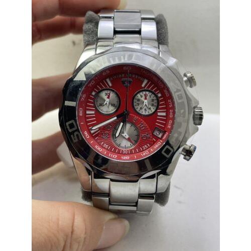 Swiss Legend Mens Red Dial Chronograph All Tungsten Sapphire 45mm Watch T8010-R6