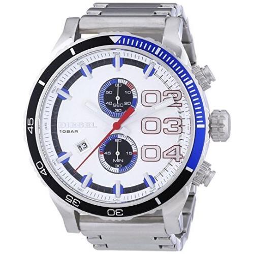 Diesel DZ4313 Double Down White Dial Stainless Steel Strap Mens Watch