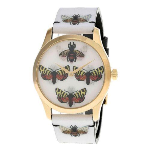 Gucci YA1264109 Women`s G-timeless White Dial Quartz Watch