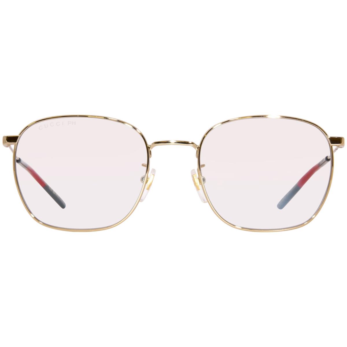 Gucci GG0681S 001 Sunglasses Men`s Gold/photochromic Clear Rectangle Shape 54mm - Frame: Gold