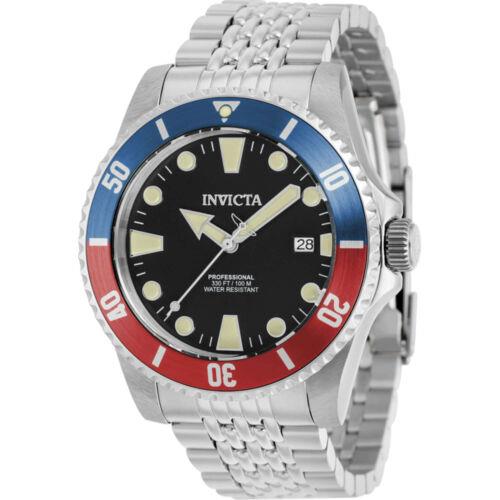 Invicta Men`s Watch Pro Diver Automatic Black Dial Silver Steel Bracelet 39751