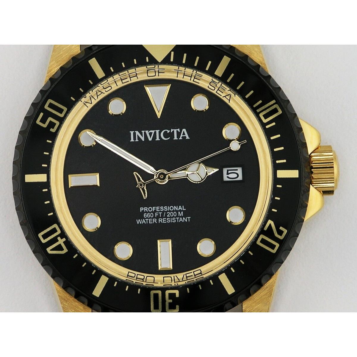 Invicta 38238 Pro Diver Master OF The Sea Automatic Black Gold Watch 44MM