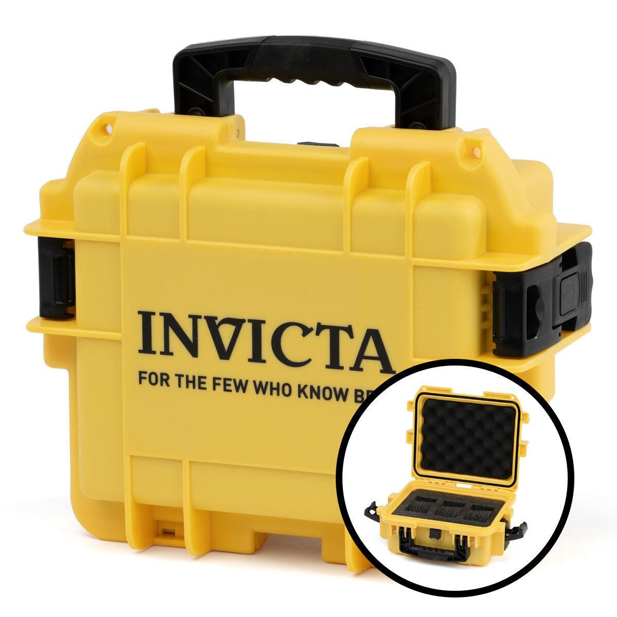 Invicta 3-Slot Impact Yellow Color Collectors Waterproof Watch Case DC3-LTYEL