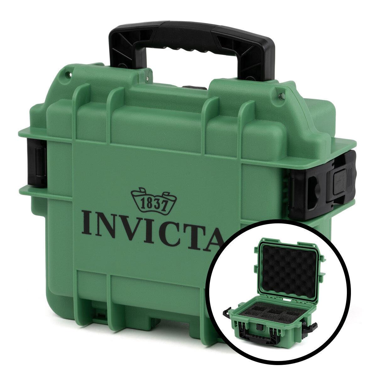 Invicta 3-Slot Impact Green Color Collectors Waterproof Watch Case DC3-LTGRN