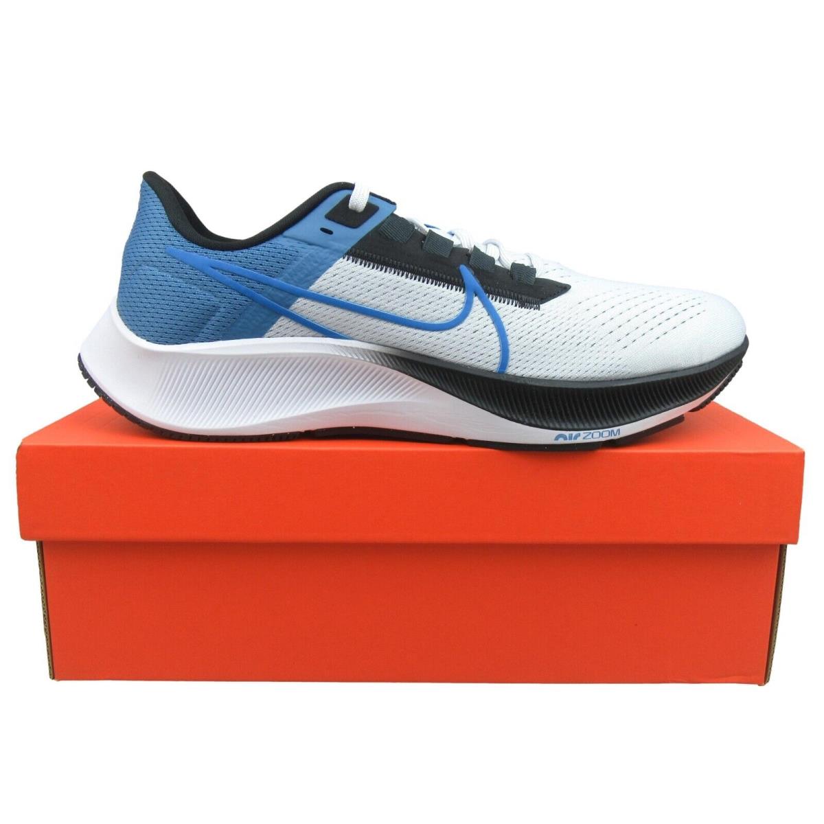 Nike Pegasus 38 Athletic Running Shoes Mens Size 12 White Blue CW7356-009 - White