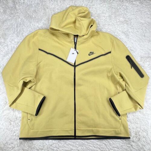 Nike Sportswear Men`s Tech Fleece Full Zip Hoodie Yellow Size 3XL CU4489-700