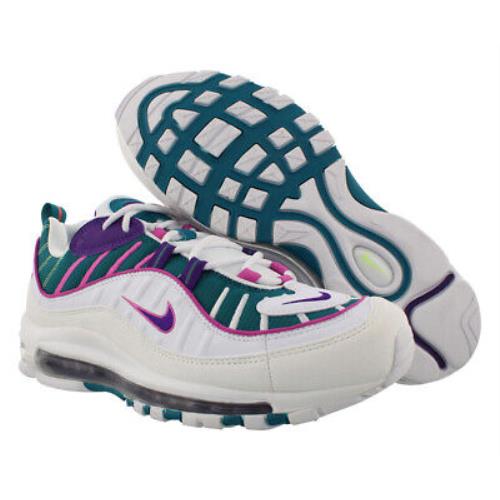 Nike Air Max 98 Womens Shoes Size 6.5 Color: Bright Spruce/voltage - Bright Spruce/Voltage Purple/Blue/White , White Main