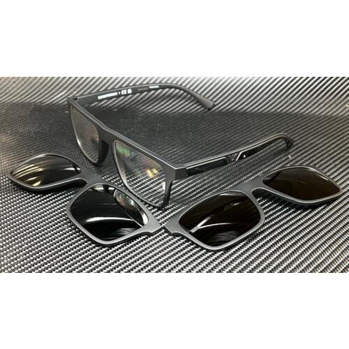 Emporio Armani EA4115F 58011W Rectangle Matte Black Clear 54 mm Men`s Sunglasses