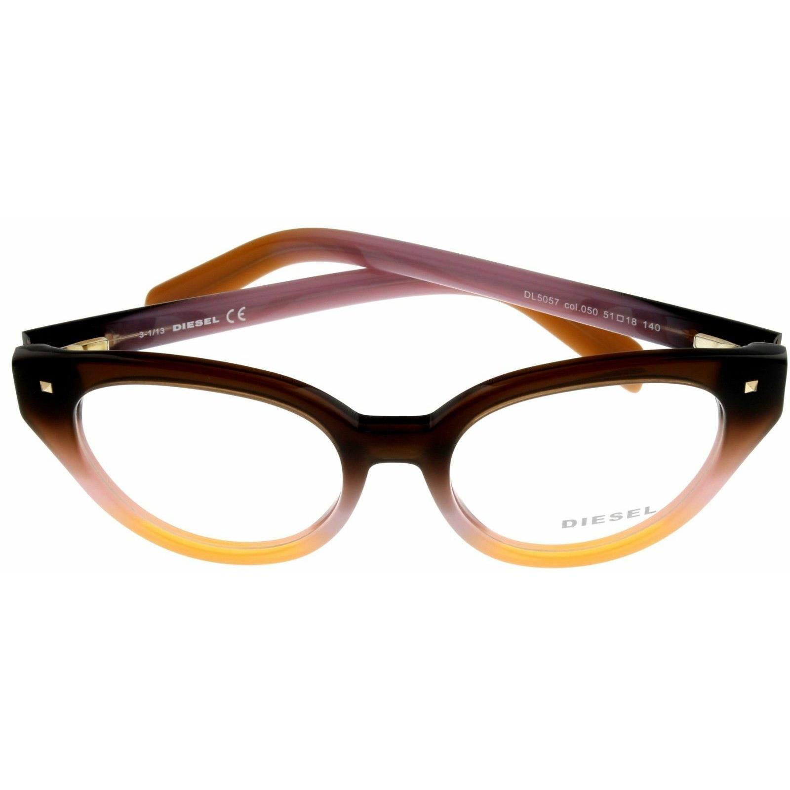 Diesel Women Eyeglasses Frame Brown Cateye DL5057 050