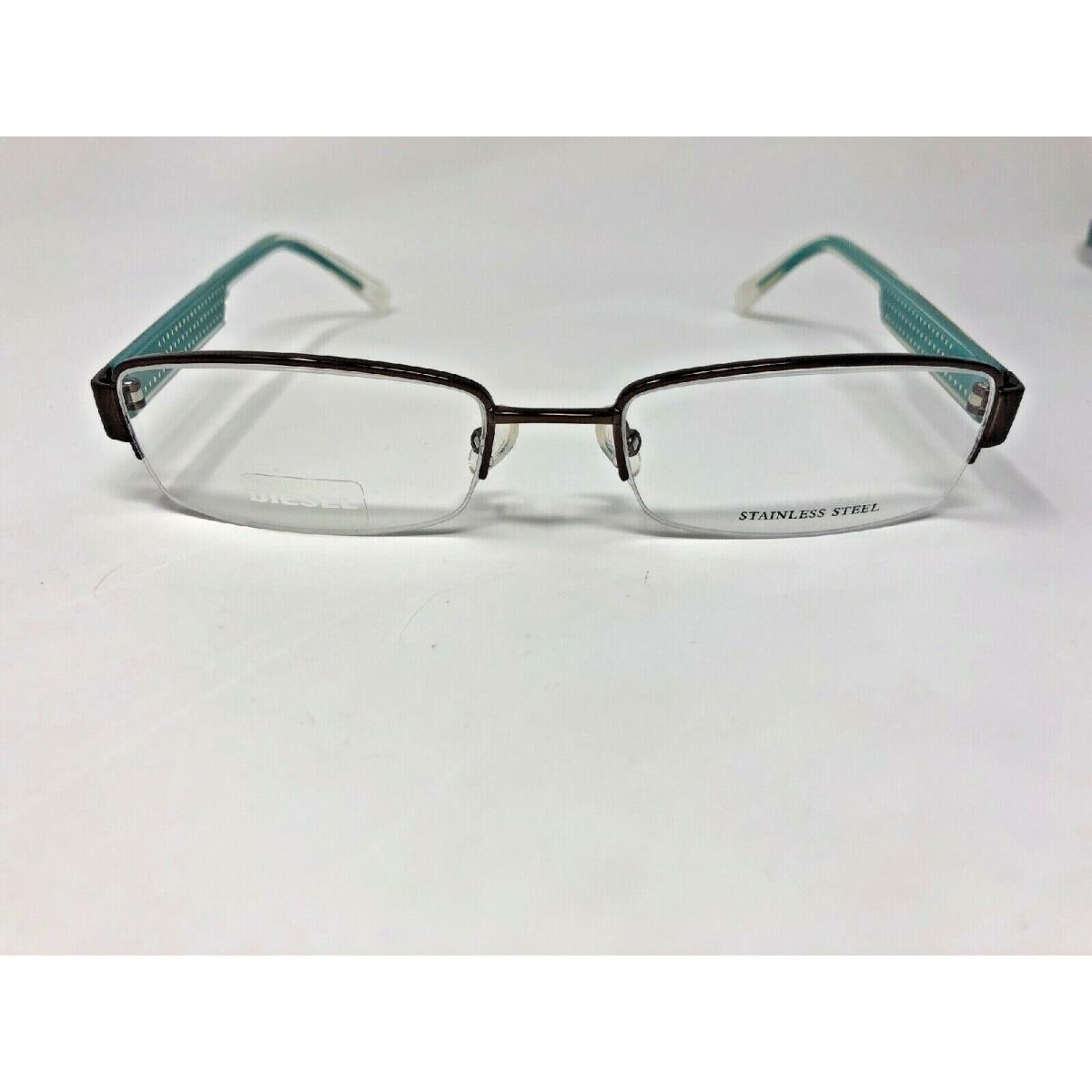 Diesel Eyeglasses DV0168 Q8W SZ 53-18-135 Stainless Steel Green Clear O347