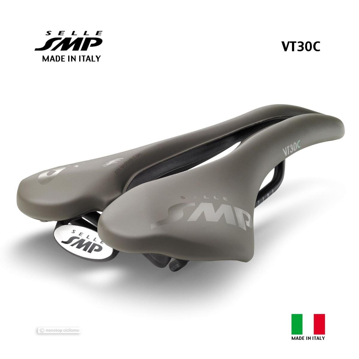 Selle Smp VT30C Saddle : Grey-brown Gravel - Made IN Italy