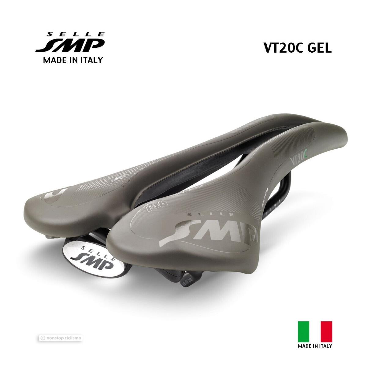 Selle Smp VT20C Gel Saddle : Grey-brown - Made IN Italy