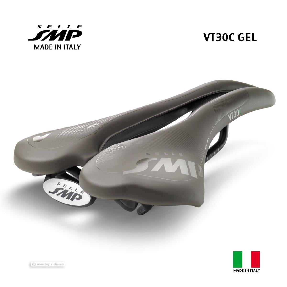 Selle Smp VT30C Gel Saddle : Grey-brown Gravel - Made IN Italy