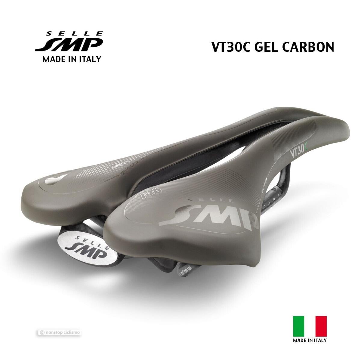 Selle Smp VT30C Gel Carbon Saddle : Grey-brown Gravel - Made IN Italy
