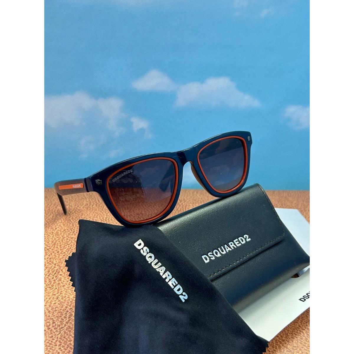 Dsquared2 Patrick DQ0169 90K Blue Square Gradient Sunglasses 51-19-145 Men Women