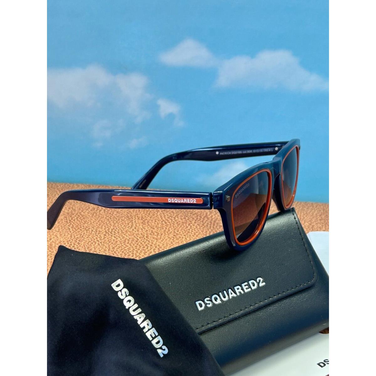 Dsquared2 DQ0169 90K Blue/orange Square Red Gradient 51-19-145 Unisex Sunglasses