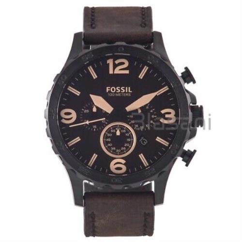 Fossil JR1487 Men`s Nate Stainless Steel Quartz Chronograph Watch