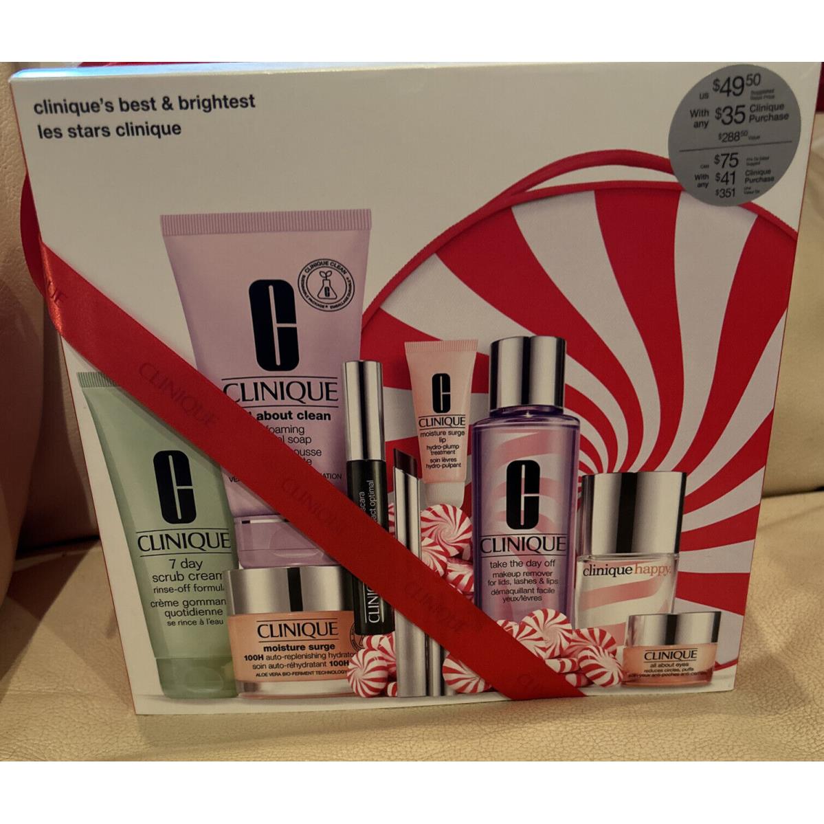 Clinique`s Best Brightest: Skincare and Makeup Gift Set 2021 Holiday Rare