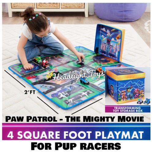 Paw Patrol Mighty Movie Pup Squad Playmat Toy Storage Box Chase Vee Racers