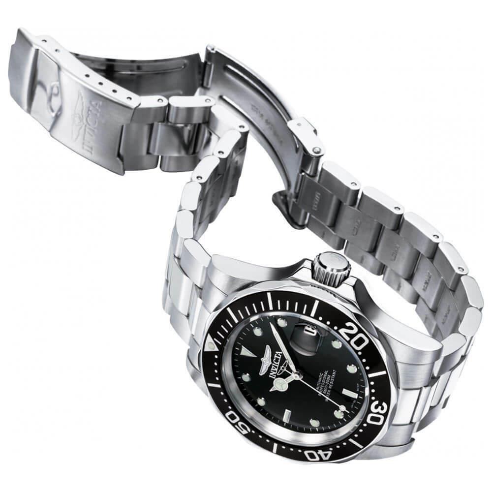 Invicta Men`s Watch Pro Diver Black Dial Automatic Stainless Steel Bracelet 8926 - Black, Dial: Black, Band: Silver