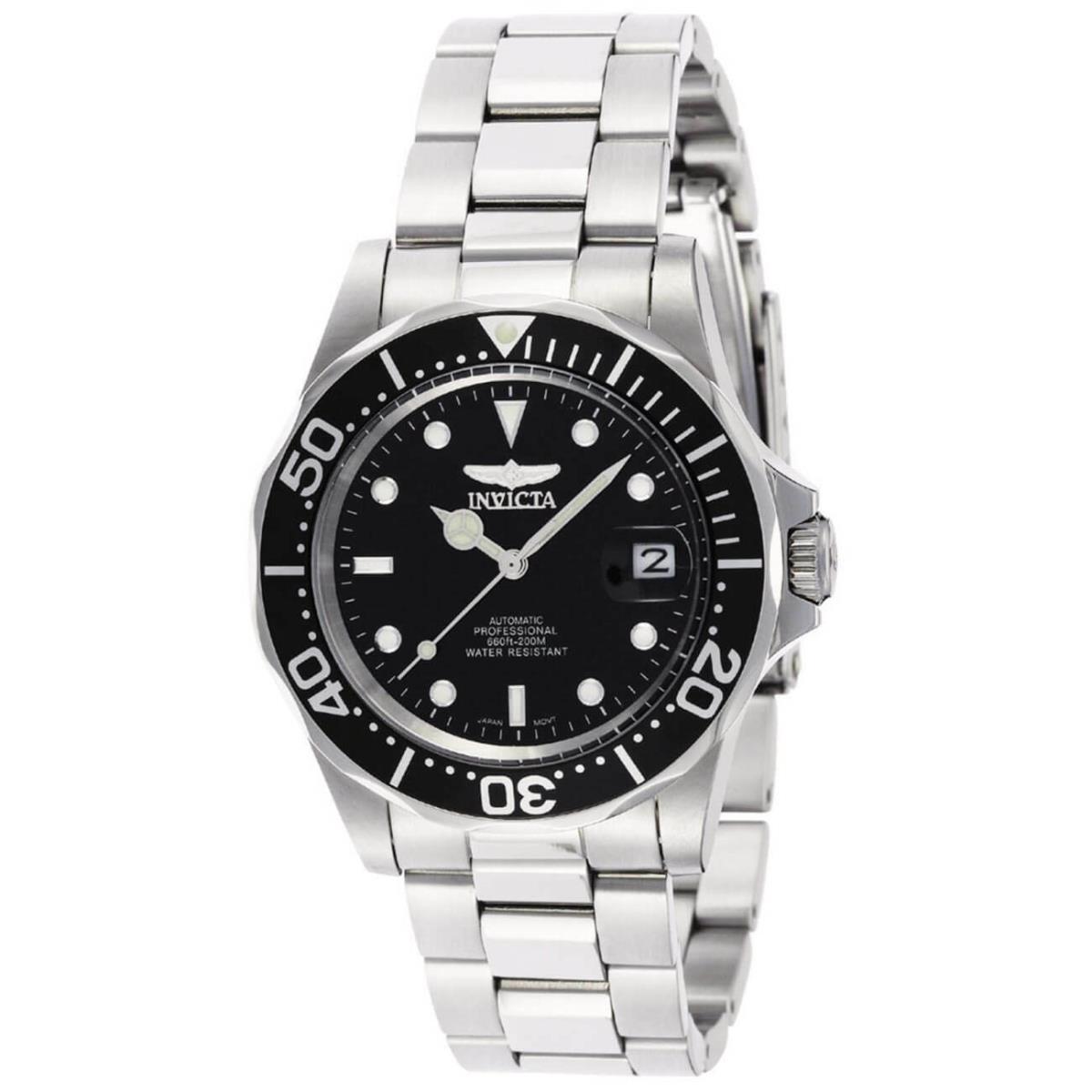 Invicta Men`s Watch Pro Diver Black Dial Automatic Stainless Steel Bracelet 8926