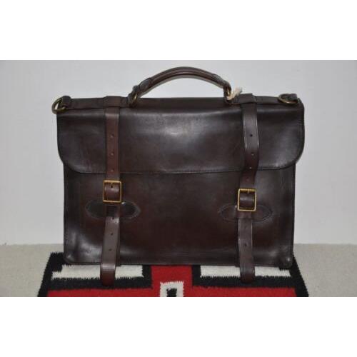 Ralph Lauren Rrl Distressed Brown Leather Briefcase Messenger Bag