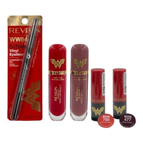 Revlon Wonder Woman 1984 Limited Edition 5 Pc Set Lipstick Vinyl Lip Eyeliner