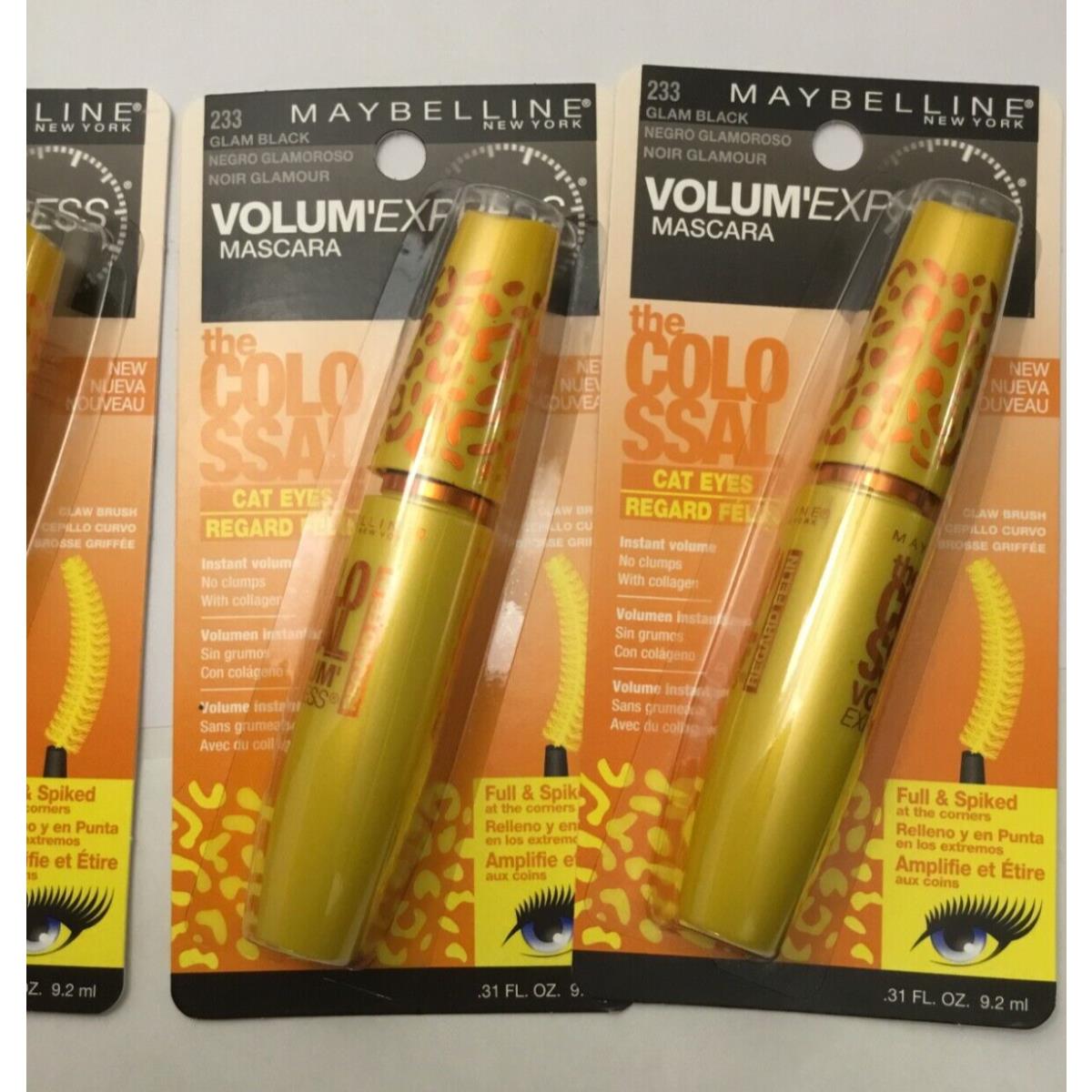 20 X Maybelline Volume Express Colossal Cat Eyes Washable Mascara Glam Black 233