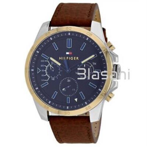 Tommy Hilfiger 1791561 Men`s Brown Leather Watch 48mm