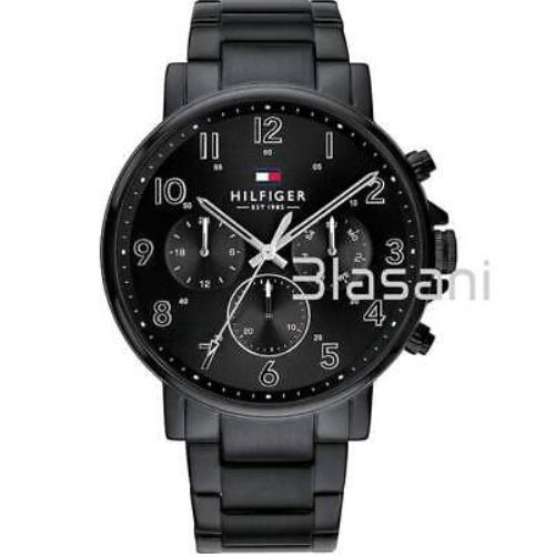 Tommy Hilfiger 1710383 Men`s Black Stainless Steel Watch 46mm