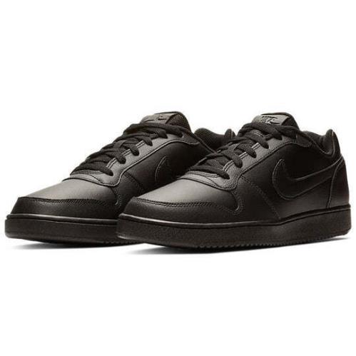 Nike Ebernon Low AQ1775-003 Men`s Black Leather Low Top Sneakers Shoes CLK462 - Black